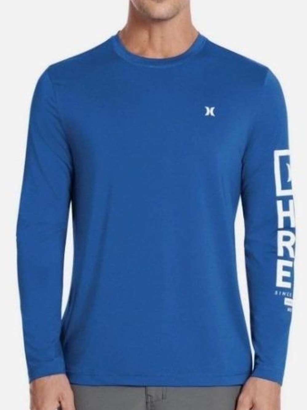 Hurley - Men's Long Sleeve Sunny Side Sun Shirt. SPF 50.  Blue. XL.